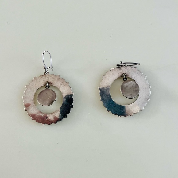 Vintage Mexican Silver Earrings - Picture 3 of 4